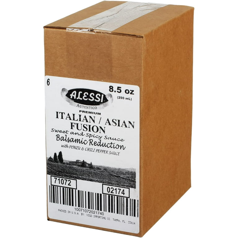 Alessi Authentic Premium Italian/Asian Fusion Balsamic Vinegar Reduction  with Ponzu & Chili Pepper Sauce, 8.5 oz [Pack of 6]
