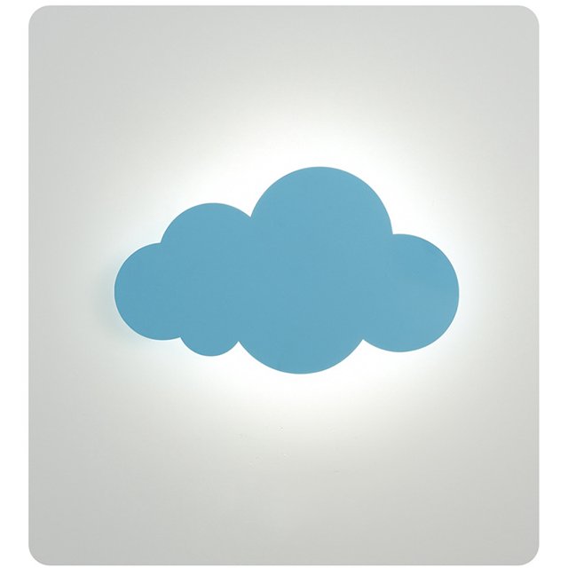 Luz de pared Luz de nube Aplique de pared moderno para interiores Sombra acrílica con lámparas LED incorporadas para dormitorio de niños Blanco Azul claro brillar Electrónica