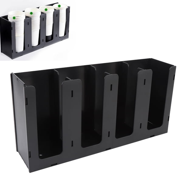 Dispensador De Vasos De Papel, Dispensador De Vasos De Café De 4 Compartimentos, Portavasos Desechables Con Tapa, Portavasos Acrílico Para Mostrador, Estación De Café, Bar,