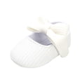thumbnail image 2 of Infant Baby Girls Bowknot Shoes Soft Sole Princess Wedding Dress Flats Prewalker Newborn Light Baby Sneaker Shoes White 6-12M, 2 of 7