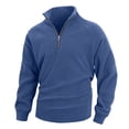 thumbnail image 1 of pstuiky camisas de manga larga para hombre, Camiseta/camiseta informal de cuello alto con media cremallera y forro polar de manga larga y cuello redondo para hombre tops de invierno para hombre m, 1 of 8