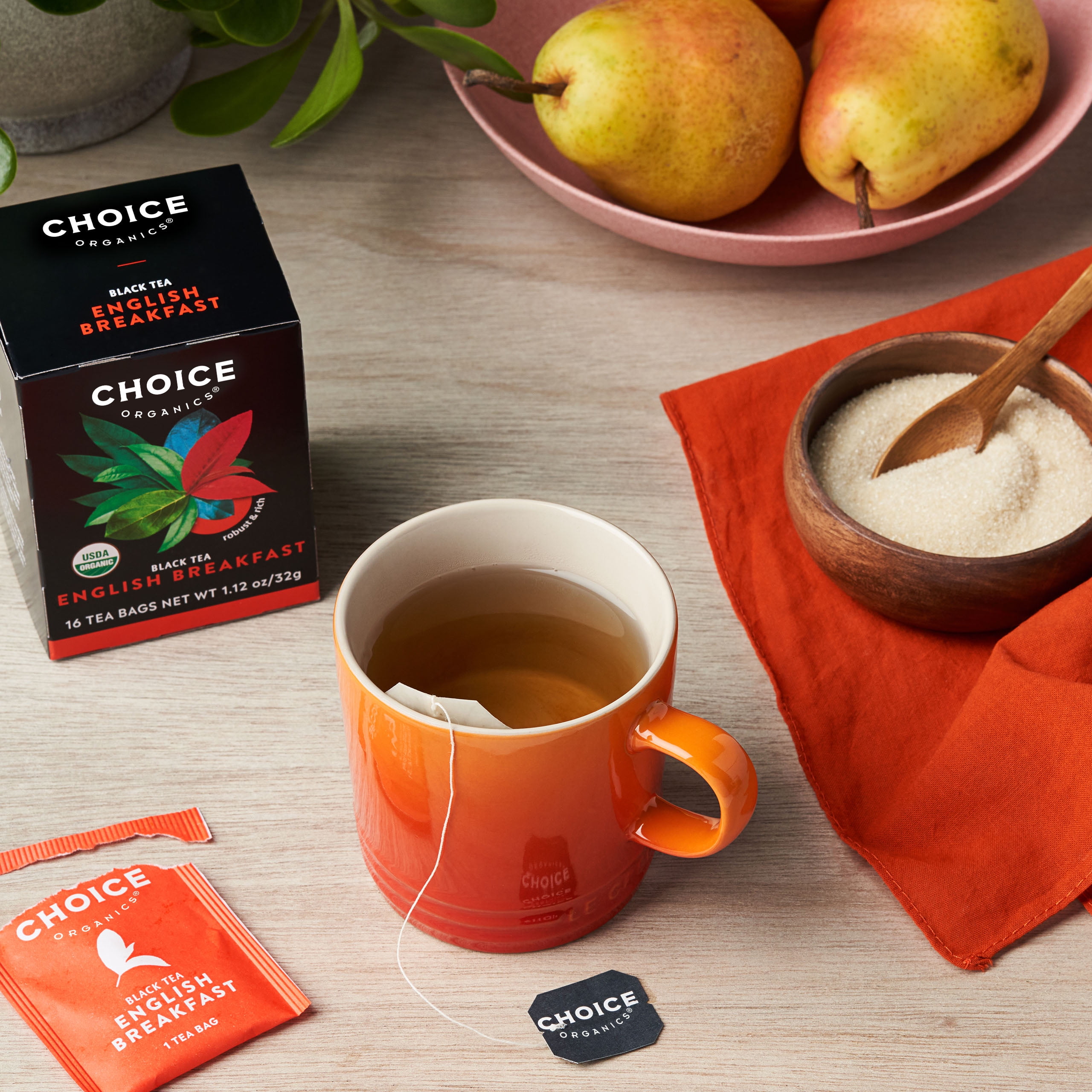 Choice Organics English Breakfast Tea, Contains Caffeine Black Tea Bags, 16 Count