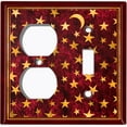 thumbnail image 4 of Metal Light Switch Plate Cover Elegant Starry Night Maroon Tile FRA024, 4 of 13