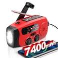 thumbnail image 1 of Greadio Emergency Hand Crank Radio,7400mWh AM/FM/NOAA Solar Radio with USB Charged and LED Flashlights for Hurricane, 1 of 7