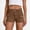 Brown women cargo shorts with pockets a1, variant on Cagogo Women's Cargo High Waisted Shorts with Pockets Casual Solid Streetwear Vacation Shorts Regular Fit Summer Travel Beach Shorts for Women, Army Green M