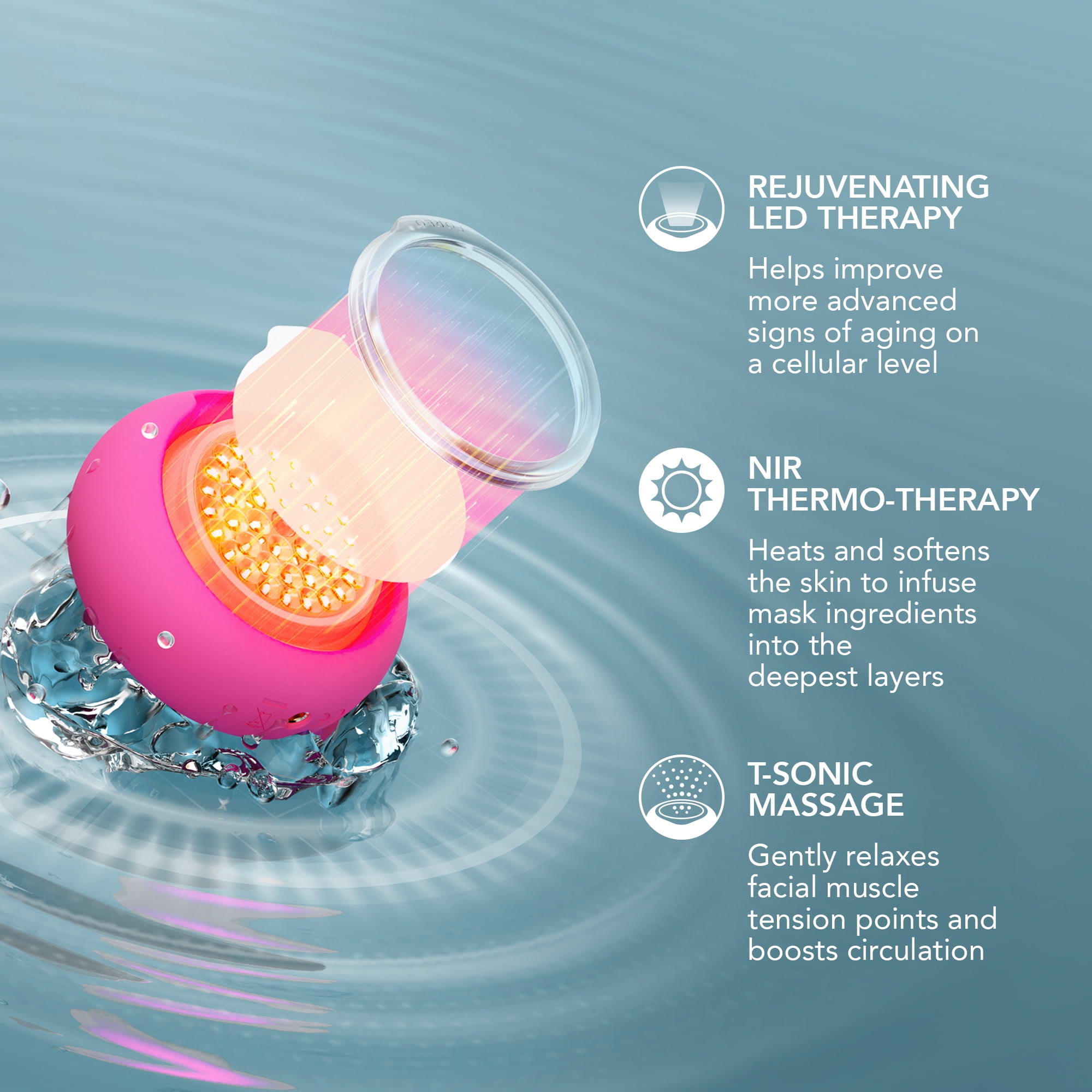 FOREO UFO 3 LED Hydrate & Brighten Set – Silicone Facial Mask Device with 14 Masks & Eye Cream, Arctic Blue