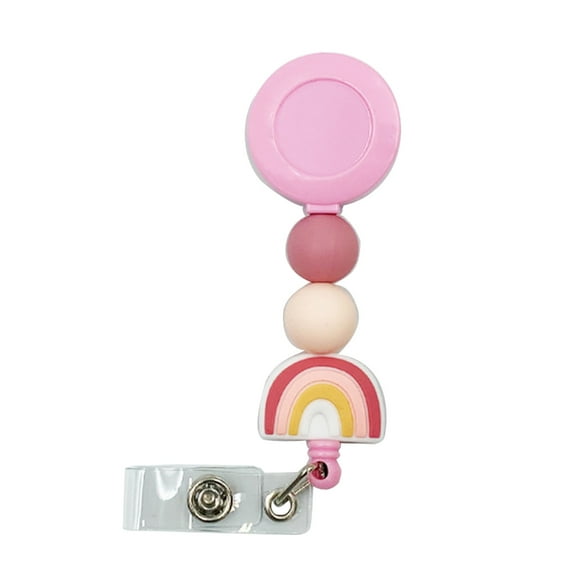 Retractable Badge Lanyards And Id Badge Holder Silicone Bead Badge Holder