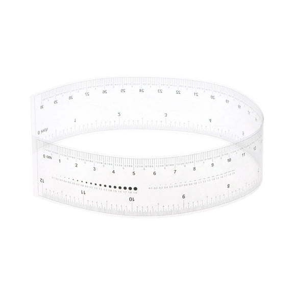 Flexible Ruler 12 Inch 1mm Scale PET Plastic Film Straight Ruler