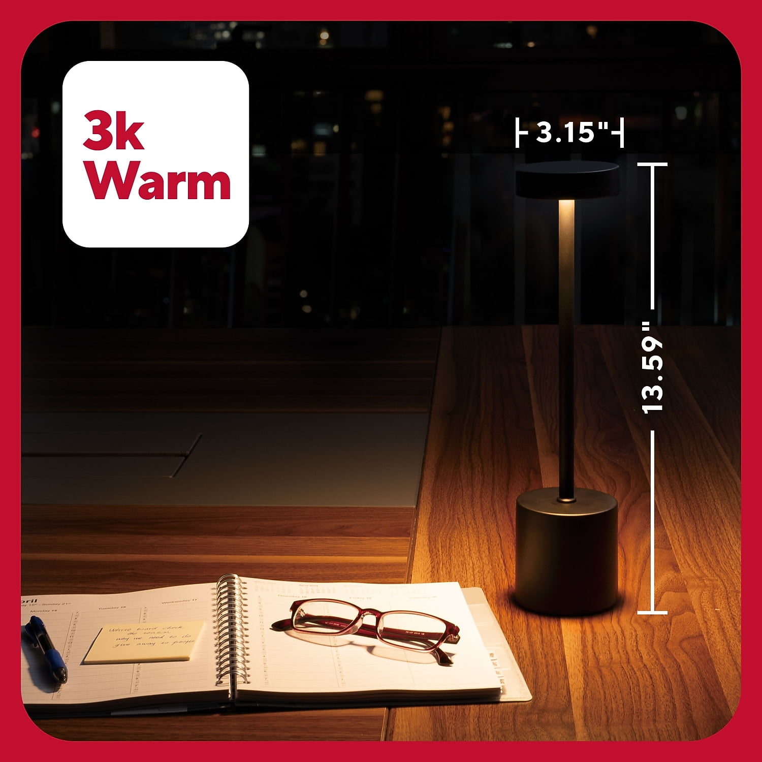 Staples TRU RED LED Desk Lamp 13.5" Black Metal (TR61984)