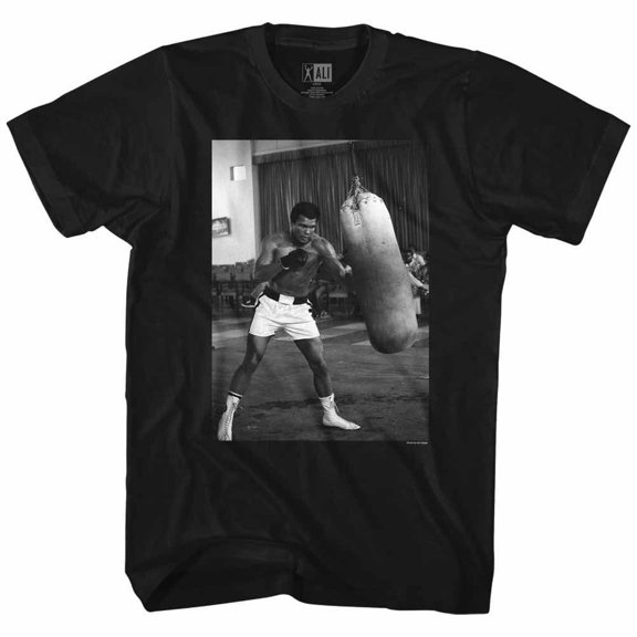 Muhammad Ali Punching Bag Black Adult T-Shirt 4Xlt