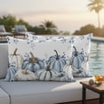 thumbnail image 5 of Blue Pumpkin Fall Outdoor Pillow Covers 20"x12" Set of 2,Waterproof Throw Pillow Covers for Patio Furniture,Thanksgiving Eucalyptus Leaves Weeping Decorative Cushion Pillowcases for Garden Couch Sofa, 5 of 9