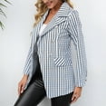 thumbnail image 6 of UYISJ Women Business Casual Blazer with Striped Printing Lined Work Suit Jacket Fall Slim Fit Outerwear Tops with Pockets Blue S, 6 of 6