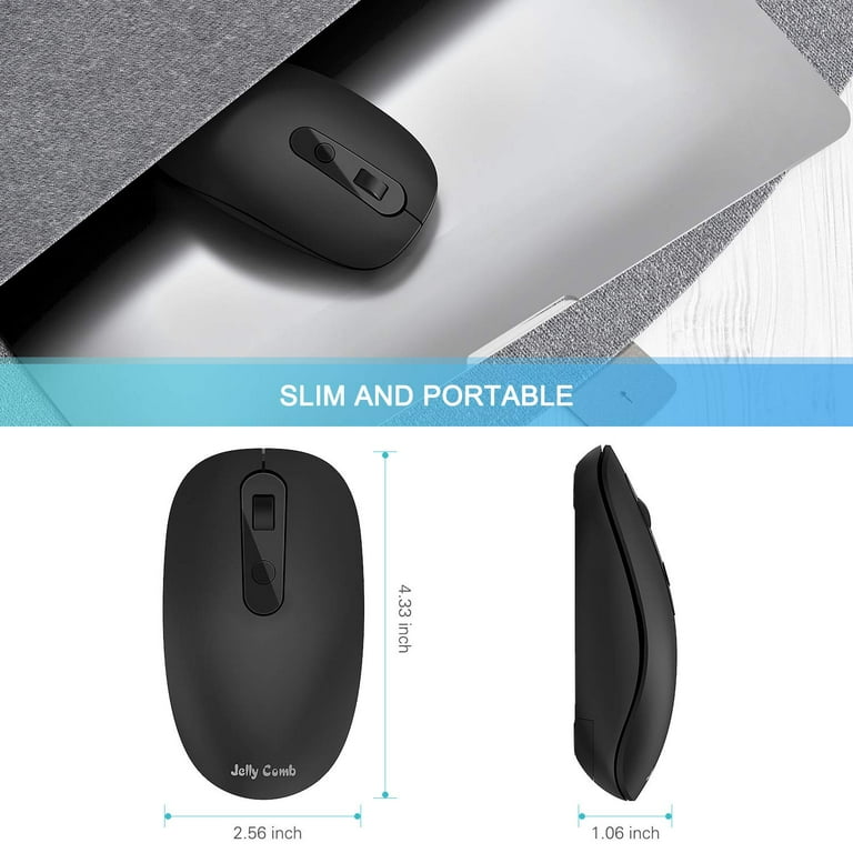 Type C Wireless Mouse, Jelly Comb 2.4G Wireless Mouse USB C Computer  Cordless Mice with USB and Type C Receiver Compatible with Notebook,  Computer, PC, Laptop, Computer, MacBook and all Type-C Device 