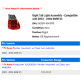 thumbnail image 2 of Right Tail Light Assembly - Compatible with 2003 - 2006 BMW X5 2004 2005, 2 of 2