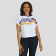 thumbnail image 4 of Women's WEAR by Erin Andrews White Minnesota Vikings Cropped Center Stripe Dolman T-Shirt, 4 of 6