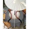 thumbnail image 3 of Outdoor Tablecloth with Umbrella Hole, Gray Baseball Spillproof Waterproof Outdoor Table Cover, Modern Sport Games Watercolor Patio Tablecloths for Party/Garden/Picnic, Round 54 inch, 3 of 9