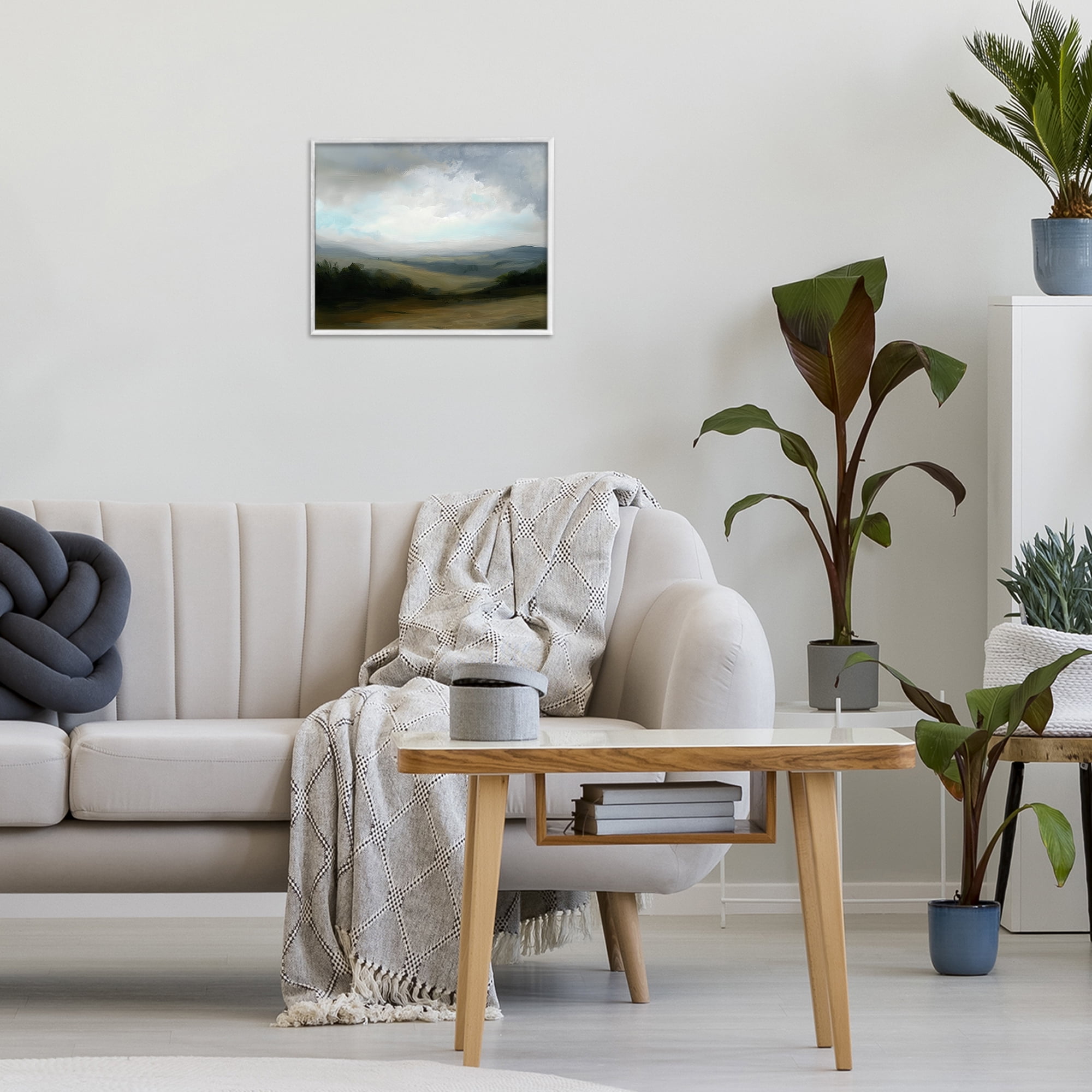 Stupell Industries Refreshed Quiet Rolling Hills White Framed Giclee Art, design by Annabelle Hall