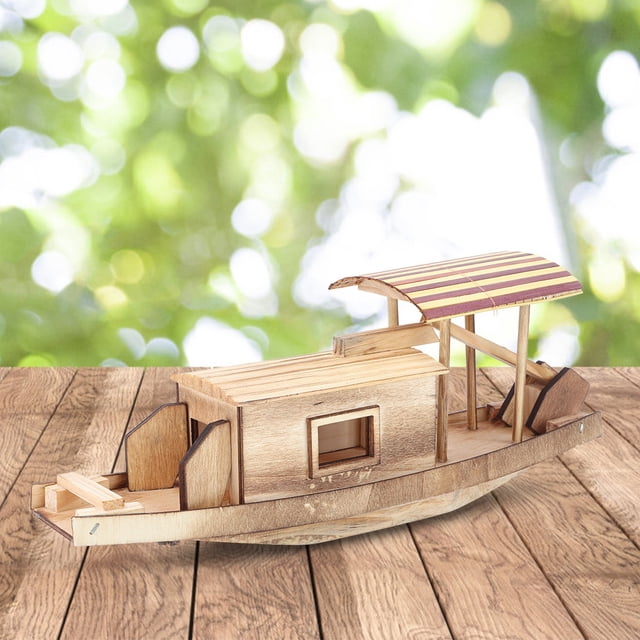 Juguete modelo de madera, modelo de ensamblaje de barco de madera, modelo de juguete de barco de madera, juguete altamente versátil