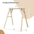 thumbnail image 3 of Gymax Wooden Swing Frame 67'' Solid Wood Heavy Duty A-Frame Stand with Bars Porch Lawn, 3 of 10