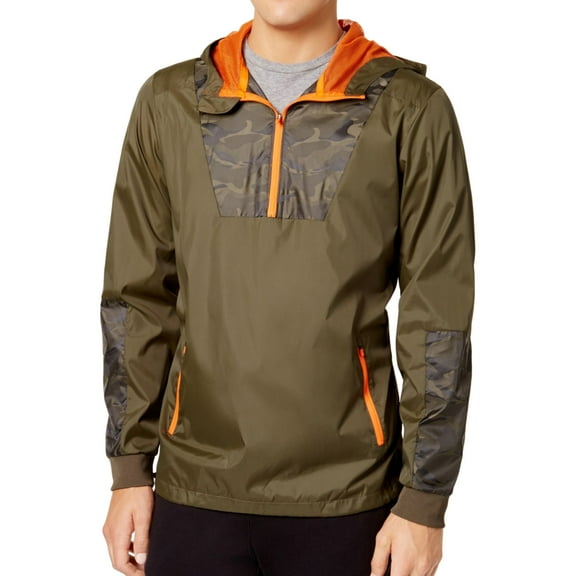 Ideology Mens Colorblocked Windbreaker Jacket, Green, XX-Large