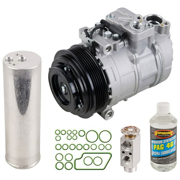 AC Compressor & A/C Repair Kit For Mercedes S430 2000 2001 2002 W220 w/ 7SBU16C & Round Connector - BuyAutoParts