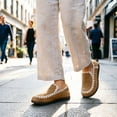 thumbnail image 3 of Gpaecead Women's Lace Trim Flat Loafers Round Toe Slip On Soft Sole Vintage Cottagecore Comfortable Walking Shoes Coffee, 3 of 8