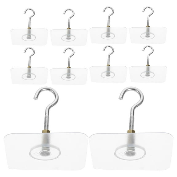 MLINS 12 Pcs Adhesive Ceiling Hooks No Drill Plant Hanger Adhesive Hooks For Kitchen Garden Bathroom