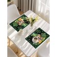 thumbnail image 5 of St Patricks Day Placemats Set of 8, Watercolor Dogs Green Shamrock Plaid Placemats for Dining Table, Place Mats for Kitchen Tabletop, Waterproof Wipeable Dining Table Mats Set, 5 of 9