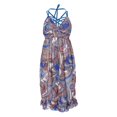 thumbnail image 3 of Traje de baño de 3 piezas para mujer Colcomx Estampado bohemio Halter, 3 of 7