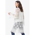 thumbnail image 3 of Roaman's Women's Plus Size Floral Lace Crochet Duster, 3 of 4