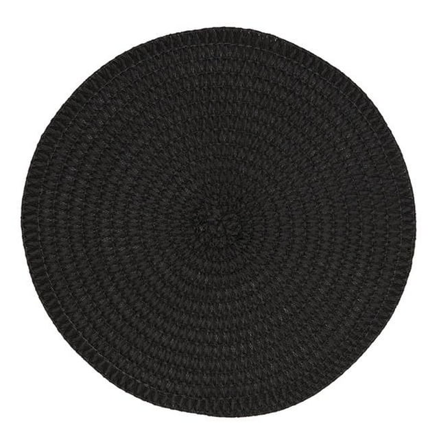 Saro Lifestyle 2803.BK15R Napperons Ronds, Noir - Ensemble de 4