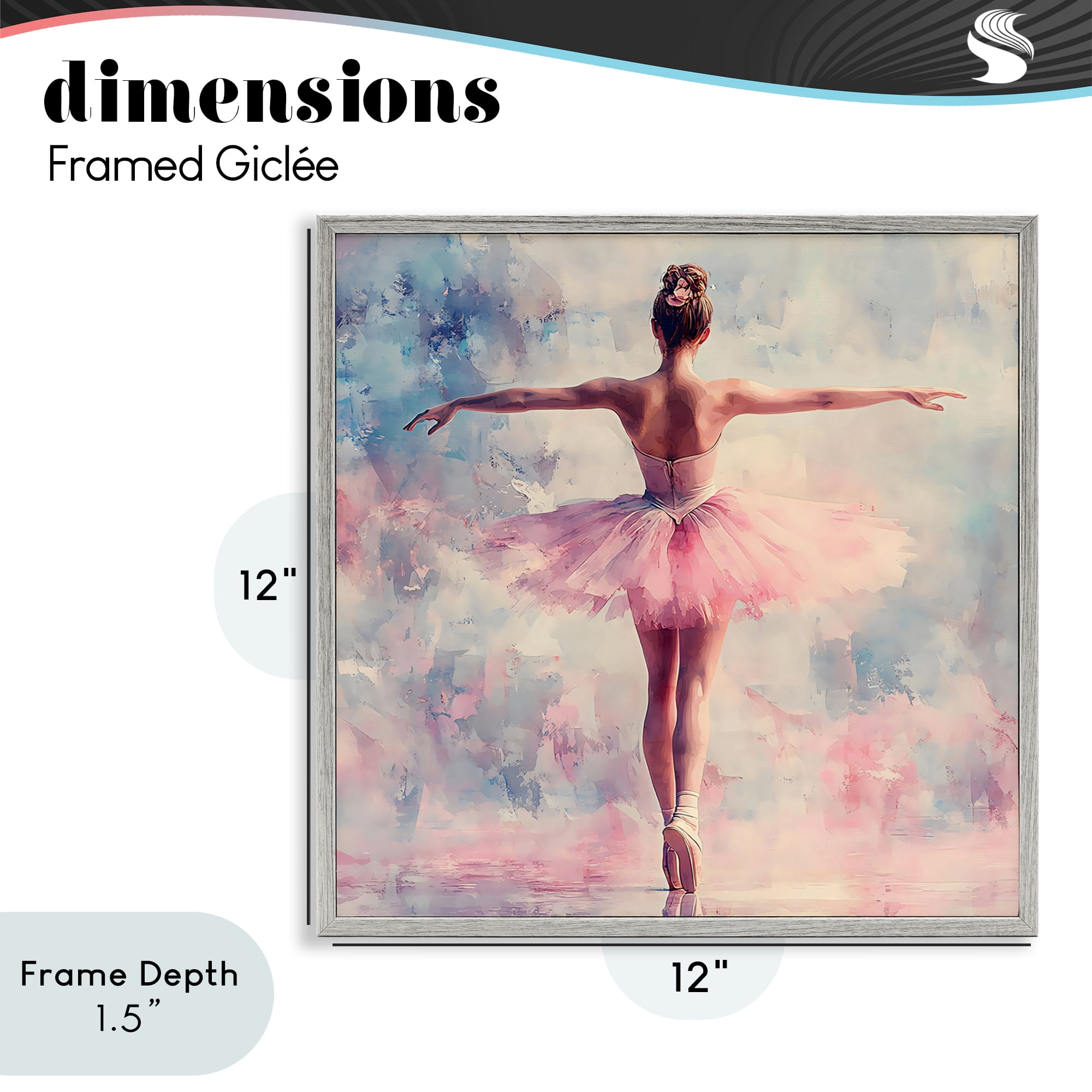 Stupell Industries Elegant Ballet Dancer in Motion Gray Framed Giclee Art, design by Creative Studio