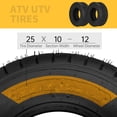 thumbnail image 3 of Ktaxon Set of 2 25x10-12 ATV & UTV All Terrain Tires, 4 Ply Tubeless Trail Mud Sand Tires, 3 of 12