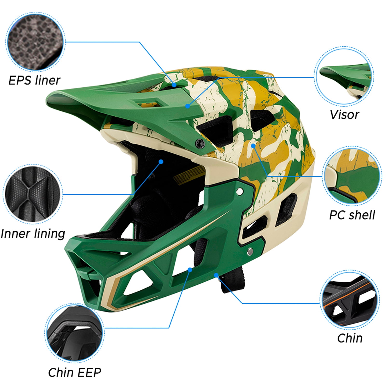 Helmet Full Face Mountain Bike Helmet Adult Racing Downhill  Helmet For Men/Women Adult Mountain Bike Helmet With Visor Over 31 Vents Bike Helmet