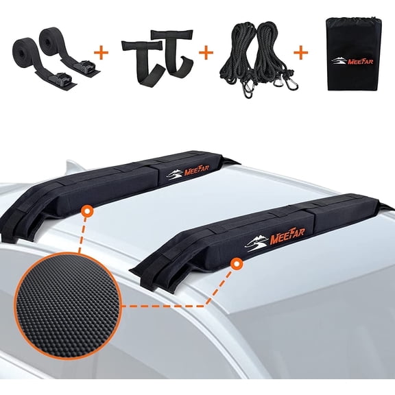 MeeFar Universal Soft Roof Rack Pads Cargo Carrier System for Kayak/SUP/Canoe