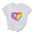 thumbnail image 1 of Pisexur Hauts pour Femmes T-Shirts LGBT Pride Mode Coloré Teinture sur Nœuds Cœur T-Shirt Graphique Hauts Décontractés Col Rond Manches Courtes Blouses Amples T-Shirts Inspirants Amour et Égalité T-Shirts Été Confortables Basiques, 1 of 1