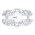 thumbnail image 2 of AFFY 0.20CT White Natural Diamond Vintage Style Guard Wrap Solitaire Enhancer Ring in 14K Yellow Gold over Silver-4, 2 of 6