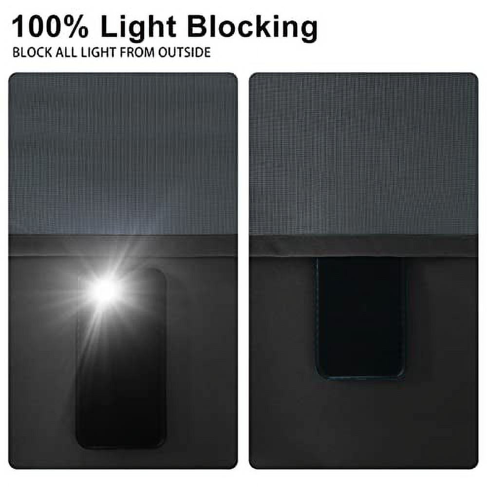 DWCN 100% Black out Curtains for Living Room Thermal Insulated Light Blocking Completely Room Darkening Noise Reducing Grommet Top 2 Panels Curtain (Black,52"W x 72"L)