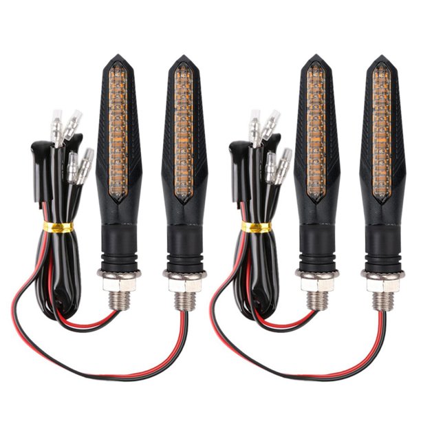 4 piezas de luces intermitentes para motocicleta, accesorios de repuesto universales Luz amarilla fija