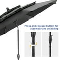 thumbnail image 5 of Autlaycil 10ft Black Patio Umbrella with Push Button Tilt and Crank, 8 Sturdy Ribs UV Protection Waterproof for Garden, Deck, Table, Pool, 5 of 7