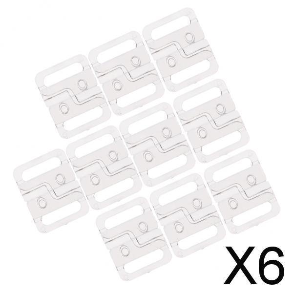 5 Clips De Plástico Soledad Para Sujetador De Bikini Gancho 14 mm Transparente 6 Piezas