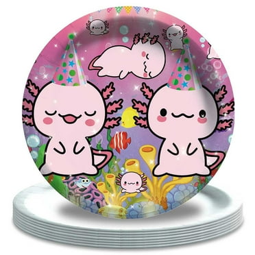 Axolotl Paper Plates Birthday Decorations Party Supplies Tableware Disposable Dinnerware