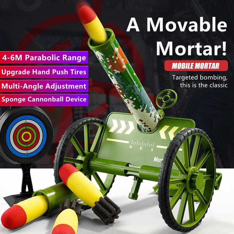 Mortar Chariot Toy DIY Assembly Simulation Shooting Sponge Soft Bomb ...