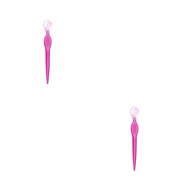 Guardurnaity Herramienta de maquillaje, suministro de aseo, maquinilla de afeitar marrón para ojos, afeitadora Facial, recortador de cejas, Rosa transparente 2piezas