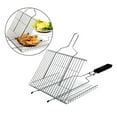 thumbnail image 6 of Portable Folding Basket with Handle Grill Net for Grilling Fish Steak 65x42CM, 6 of 8