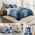thumbnail image 6 of Queen Quilt Set 90''x96'', Blue Mountain Bedspread Coverlet with 2 Pillow Shams, Misty Forest Nature Woodland Pine Tree Landscape Breathable All Season Quilt Bedding for Bedroom/Guest Room, 6 of 9