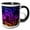Black/White, variant on 3drose, Dancing Neon Lights of Blue, Purple, Red and Gold, 11oz Mug