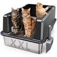 thumbnail image 1 of Caja de arena para gatos WooFigo XXL de acero inoxidable 27,6 L, 1 of 7