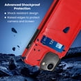 thumbnail image 4 of Entronix Wallet Case Compatible with iPhone 16E, Card Holder Flip Cover, Red, 4 of 7
