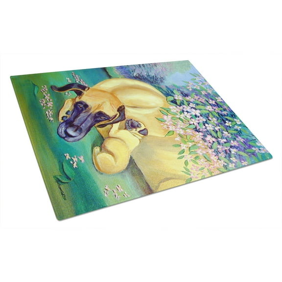 Caroline's Treasures Great Dane Glass Cutting Board Large
